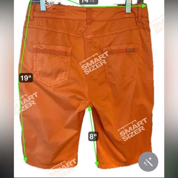 Saint James Sz 8 Classic Luxury Orange Chino Bermuda Cotton Shorts - Picture 5 of 8